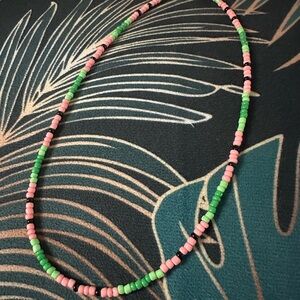 Watermelon beaded choker necklace